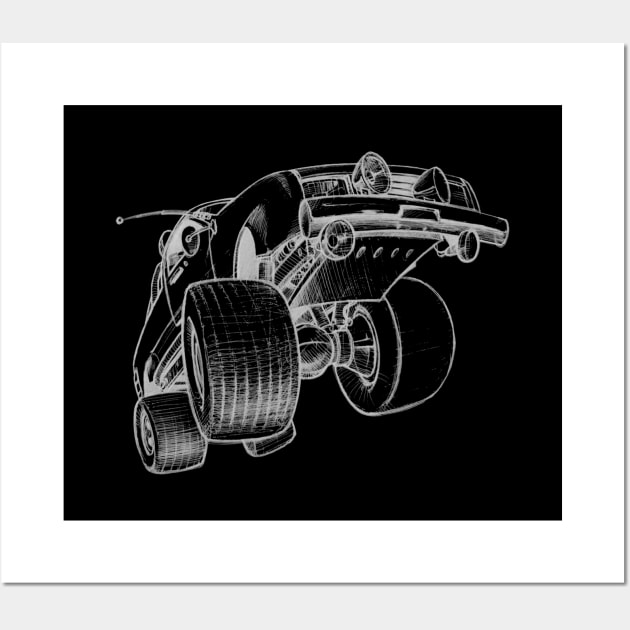 Monster Truck Sketch Wall Art by Azul